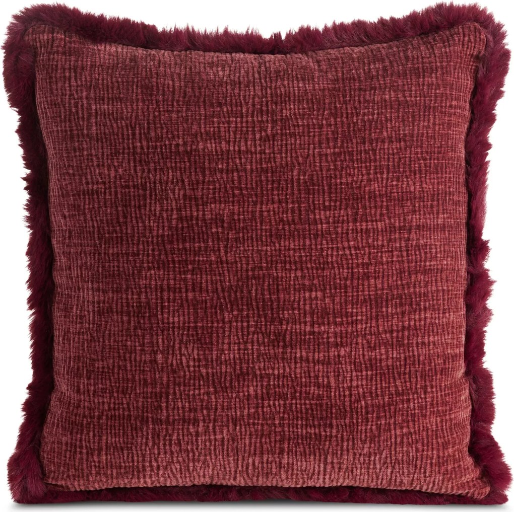 Bordowa poszewka dekoracyjna Blanca - szenilowa