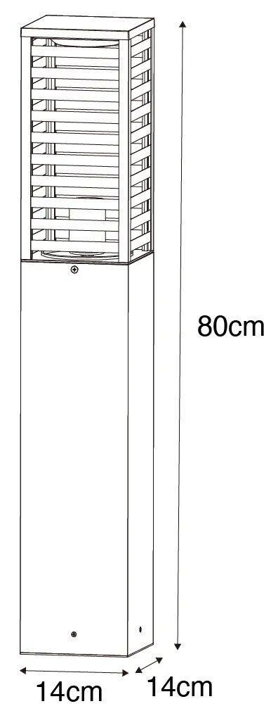 Zewnetrzna Nowoczesna stojąca lampa zewnętrzna czarna z dymem 80 cm IP44 - Reims Nowoczesny Oswietlenie zewnetrzne