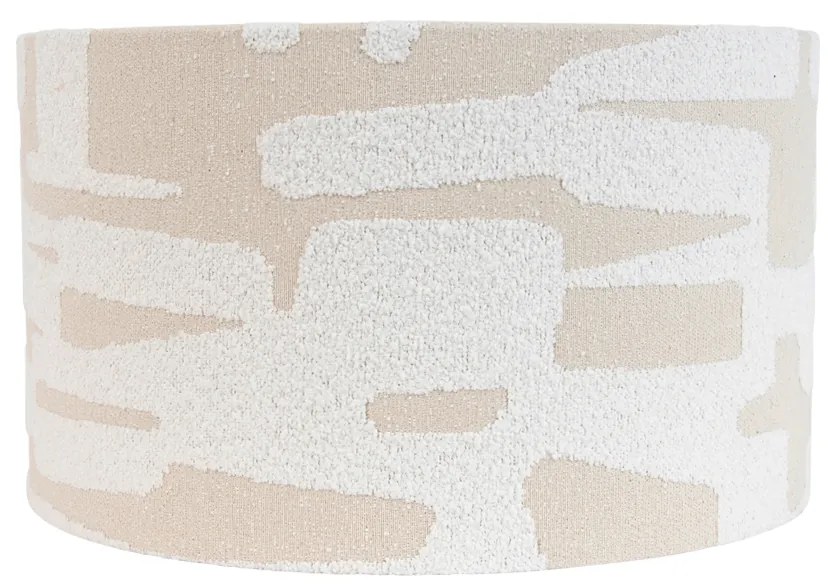 Biały abażur z tkaniny w beżowe paski 35/35/20