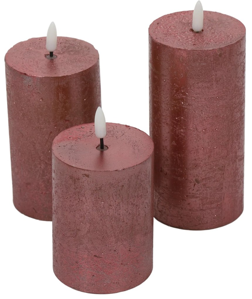 Dekoracyjne świece LED Ø 7,5 cm, 3 szt.