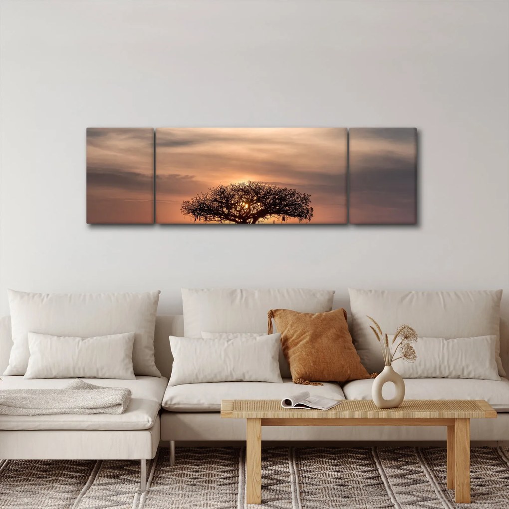 Obraz zachodu słońca w Tanzanii (170x50 cm)