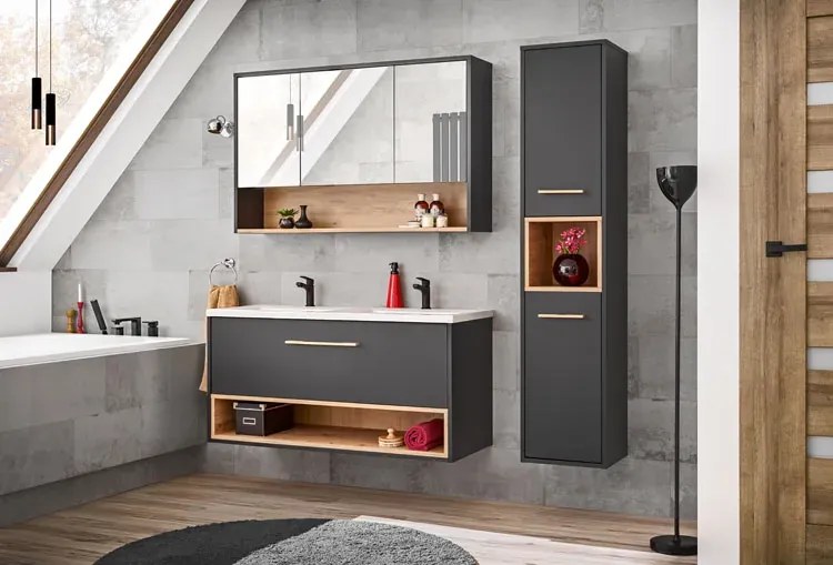 Wiszący słupek łazienkowy w stylu industrialnym C8-W18