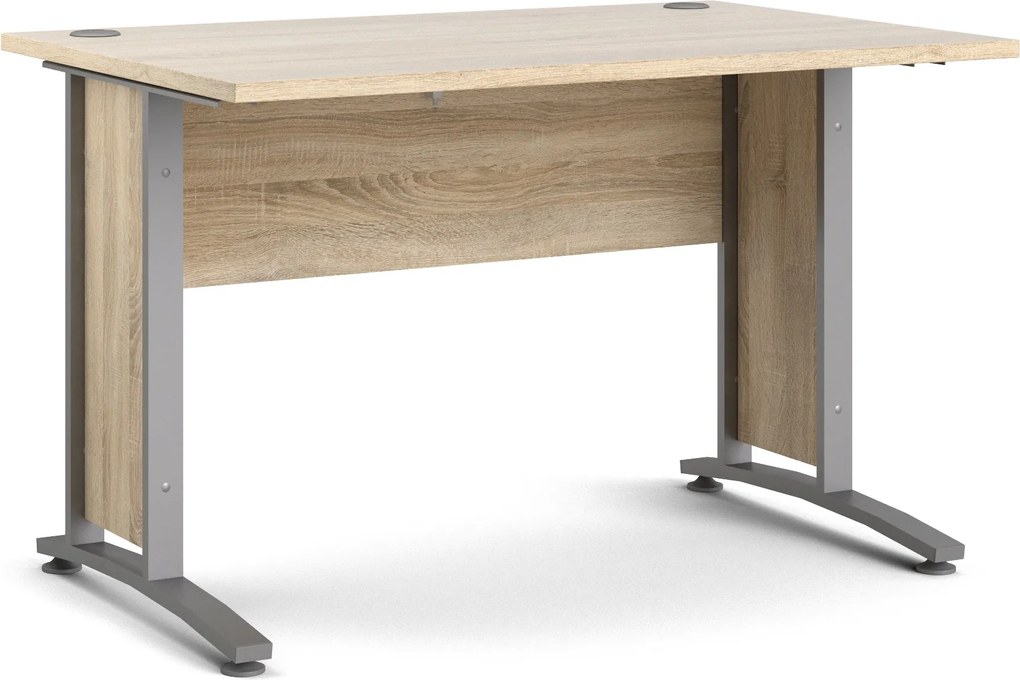 Biurko proste Prima dąb sonoma 120 szare nogi