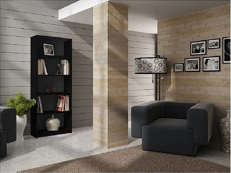 Regał Onyx R60 | Czarny | 60x30x182 cm |  Książki Zabawki Segregatory