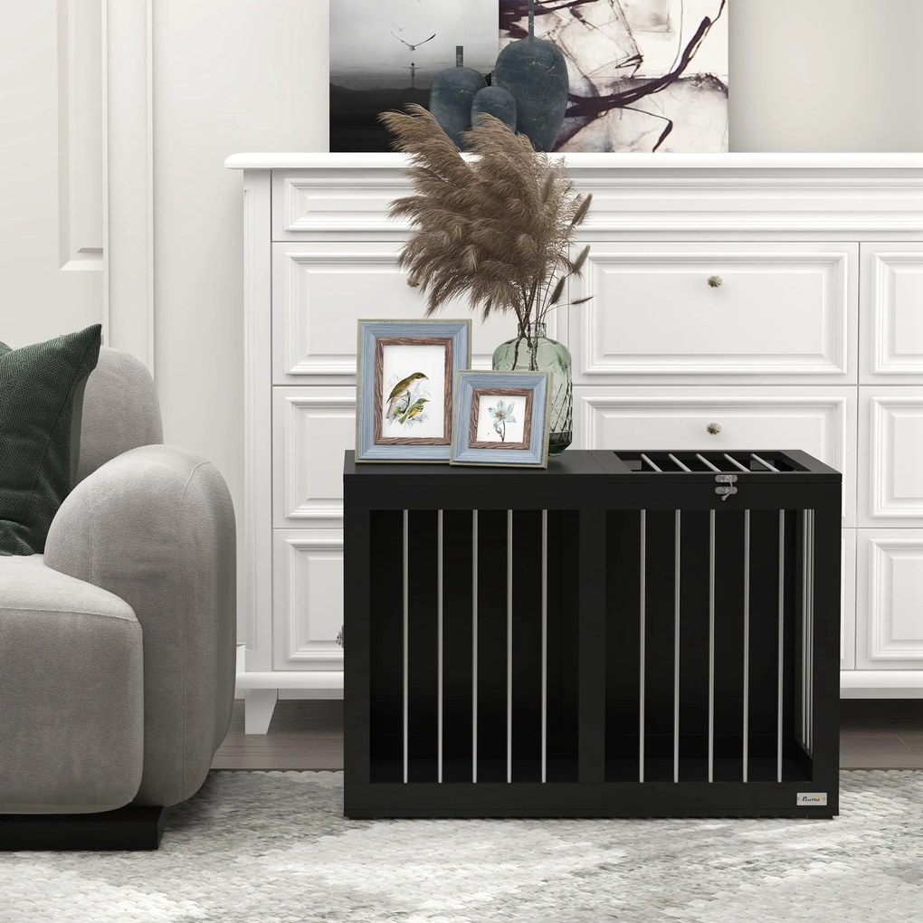 PawHut Klatka dla Psa Czarna 80x50x56,5cm | Aosom PL