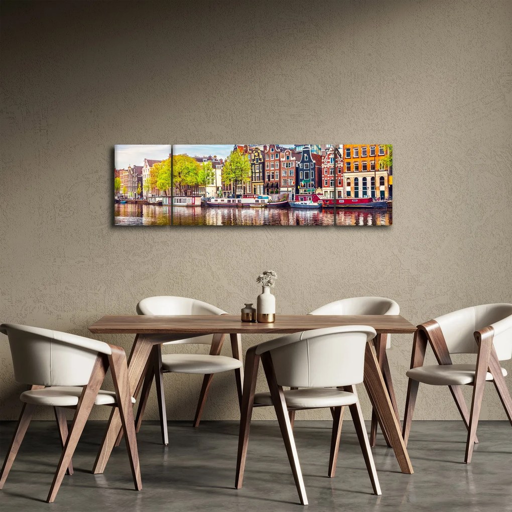 Obraz - Tańczące domy, Amsterdam (170x50 cm)