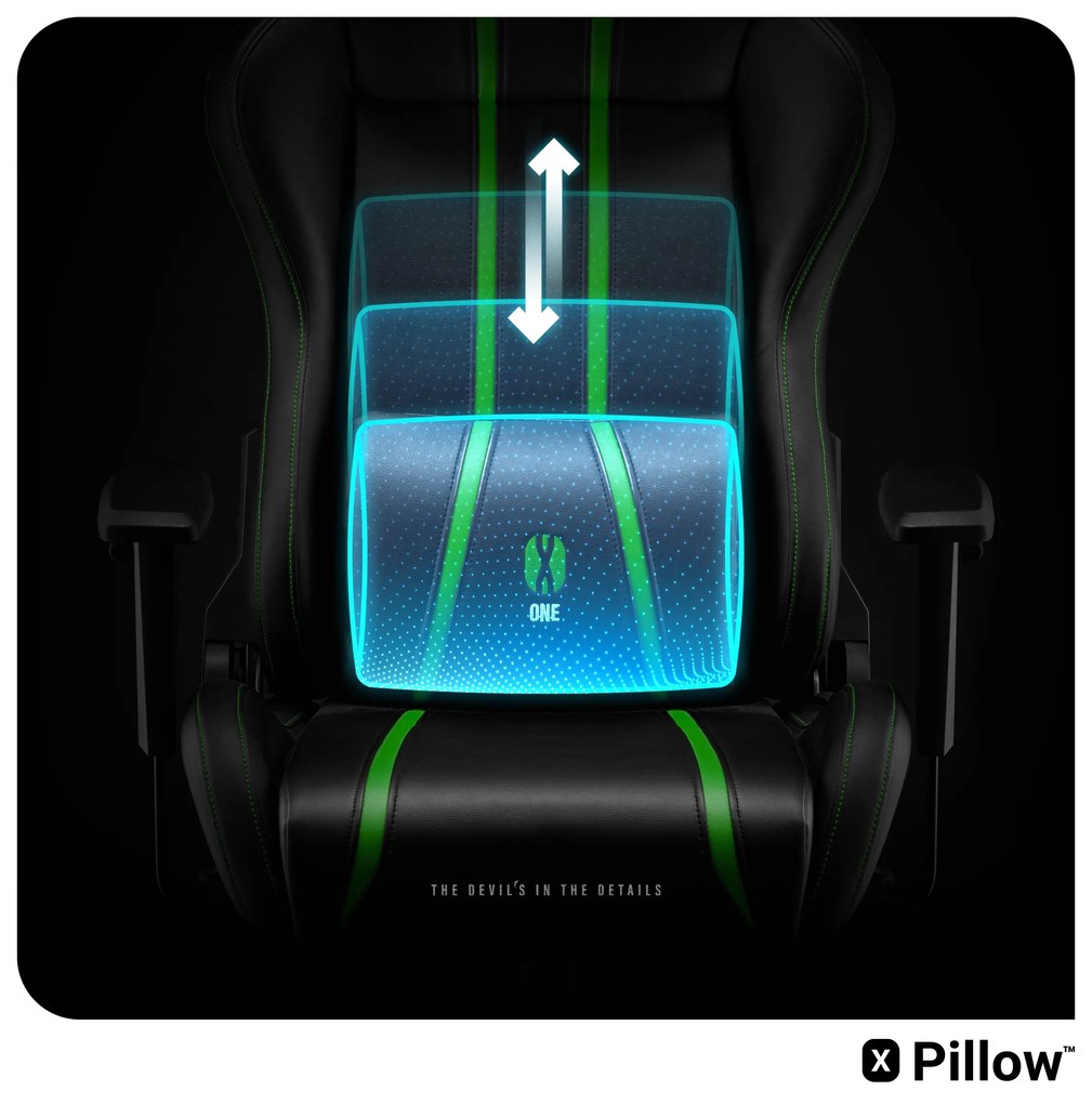 Fotel gamingowy Diablo X-One 2.0 Normal Size, czarno-zielony