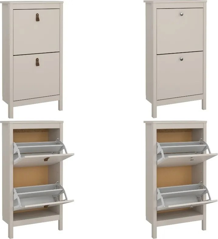 Wąska szafka na buty Madrid z 2 półkami, kaszmir mat