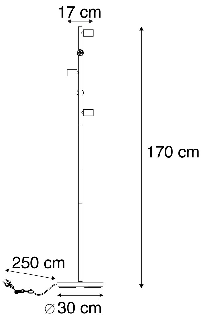 Skandynawska lampa podłogowa czarna 5-świateł - Facil Tube Nowoczesny Oswietlenie wewnetrzne