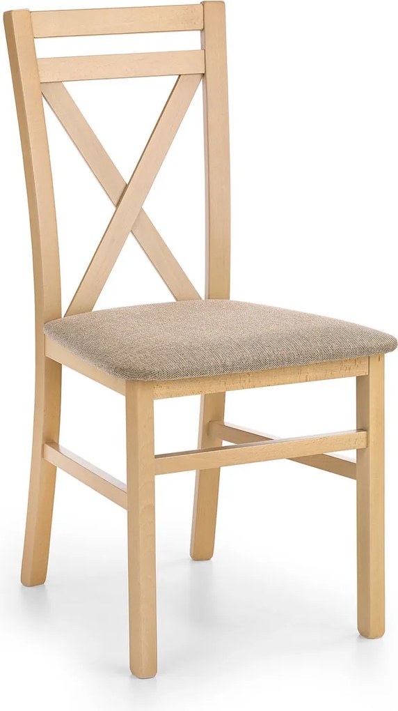 Drewniane krzesło z tapicerowanym siedziskiem Dariusz dąb sonoma