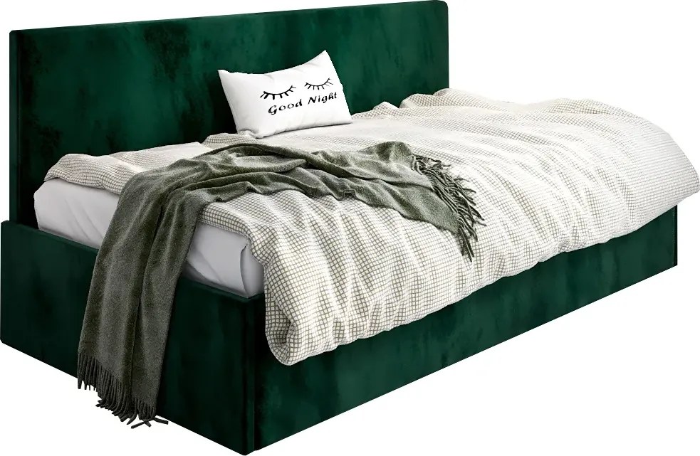 Zielone tapicerowane łóżko leżanka G1-E13