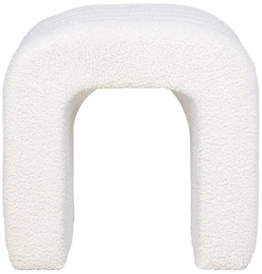 Biały puf z materiału bouclé Colma – House Nordic