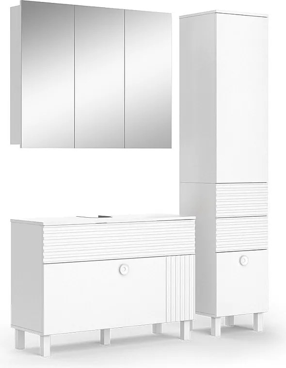 Zestaw mebli łazienkowych biały 100x37x72 sola