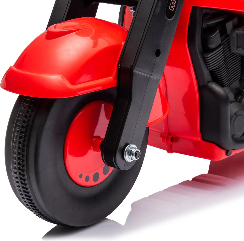 AIYAPLAY Pojazd na biegunach, Motocyklowy design, Muzyka i bańki mydlane, dla dzieci 2-5 lat, Czerwony