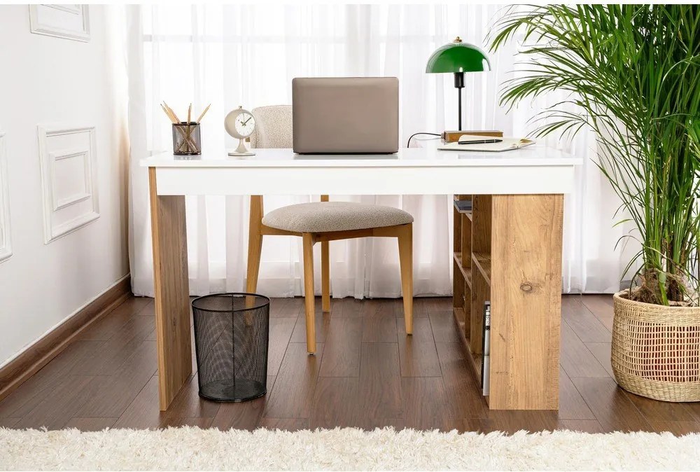 Biurko w dekorze sosny 120x130 cm Vesper – Kalune Design