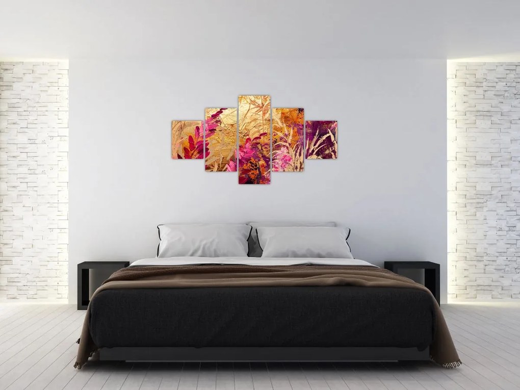 Obraz - Abstrakcyjny obraz kwiatów II. (125x70 cm)