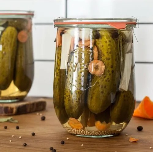 Weck 6-częściowy zestaw słoików do wekowania Tulpe 1062 ml z akcesoriami, śr. 100 mm