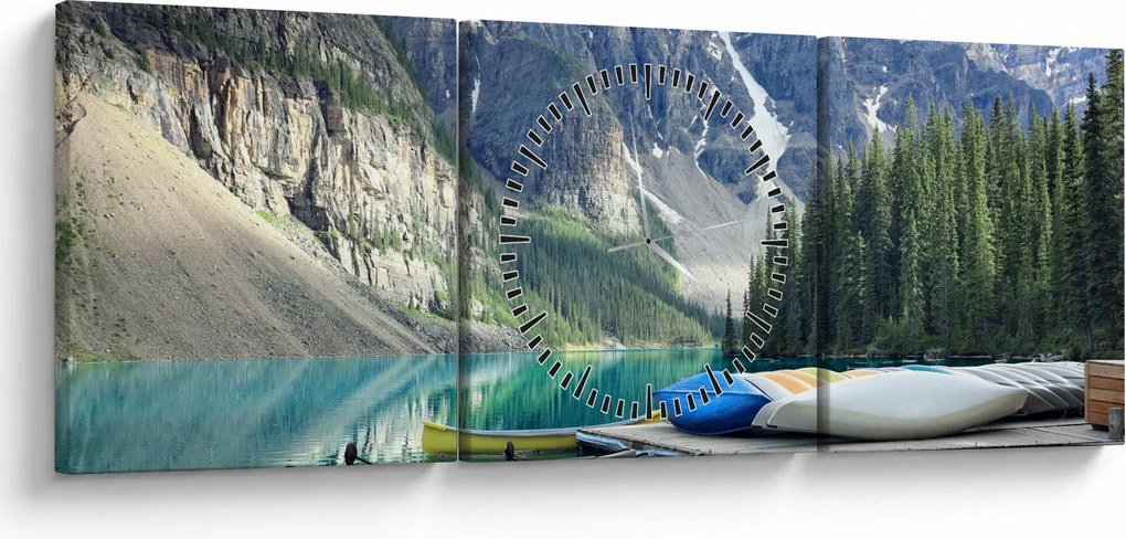 Obraz - Moraine Lake (z zegarem) (90x30 cm)