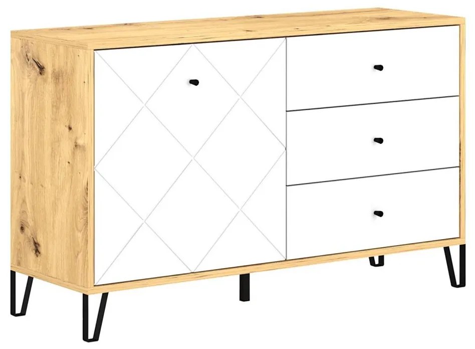 Komoda SULA dąb artisan/biała