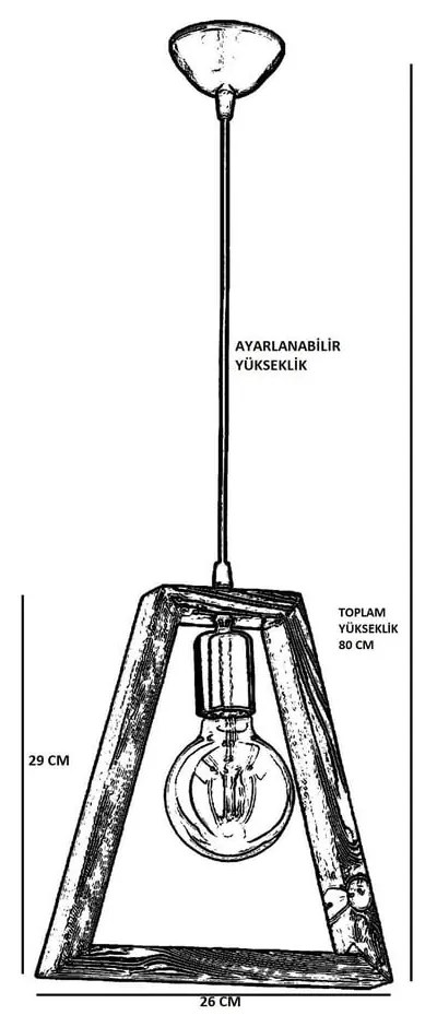 Lampa wisząca z drewna grabu Geometrik Triangle