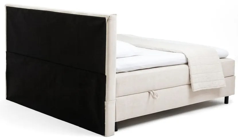 Beżowe łóżko kontynentalne ze schowkiem 180x200 cm Elva Bold Line – Bonami Selection