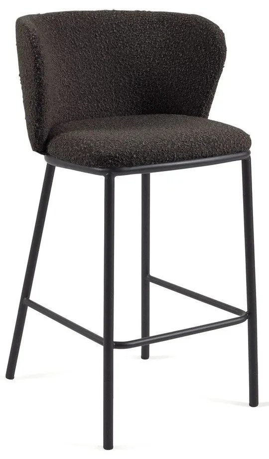 Czarny hoker (wysokość siedziska 65 cm) Ciselia – Kave Home