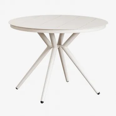 Okrągły Stół Ogrodowy Z Aluminium Valerie Gardenia Biel & Ø100 Cm - Sklum