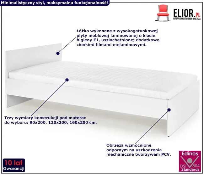 Drewniane łóżko hotelowe łączone 120x200 - Kaloe 2 kolory