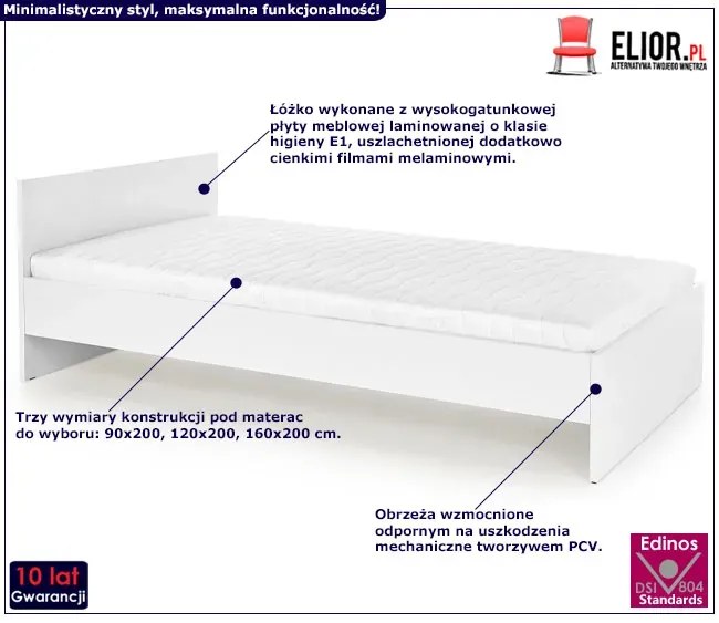 Drewniane łóżko hotelowe łączone 120x200 Solis