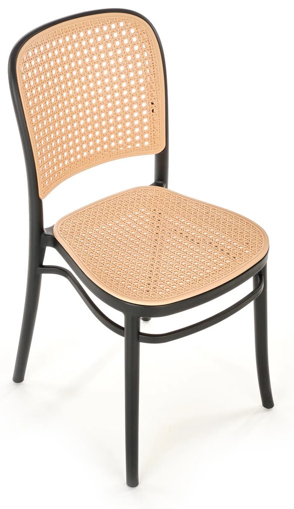 Krzesło Sztaplowane Naturalne Czarne K483