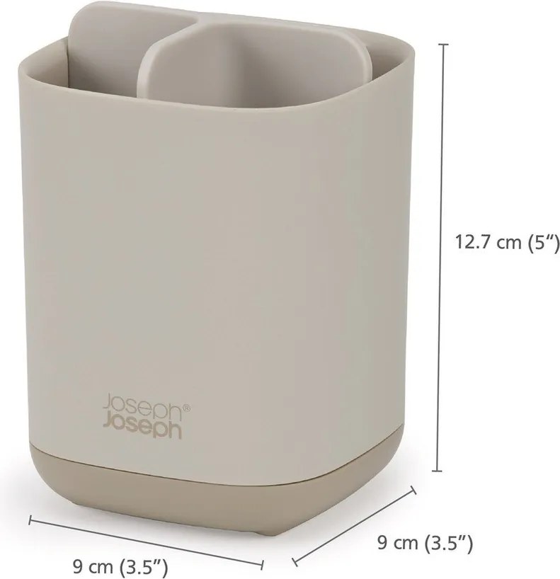 Beżowy plastikowy stojak na szczoteczki do zębów EasyStore – Joseph Joseph