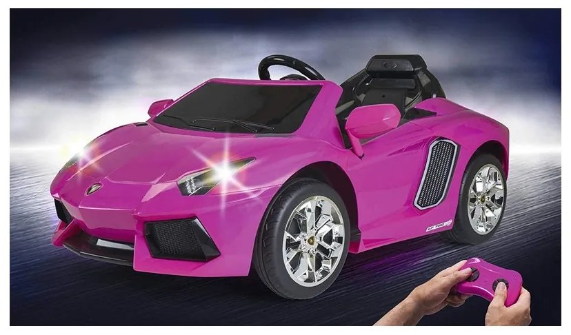Feber lamborghini aventador pink samochód elektryczny 6v 3+
