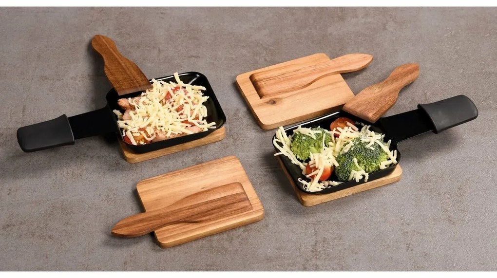 Kesper 28958 Zestaw deseczek do raclette z drewnaakacjowego, 8 szt., 10 x 8 x 0,7 cm