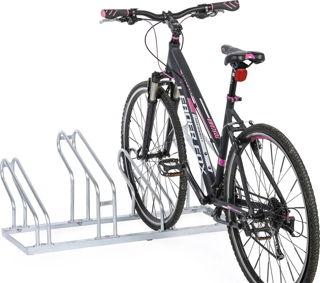 Stojak na rower na ziemi, dwie szerokości kół 35 i 60 mm, 4 miejsca