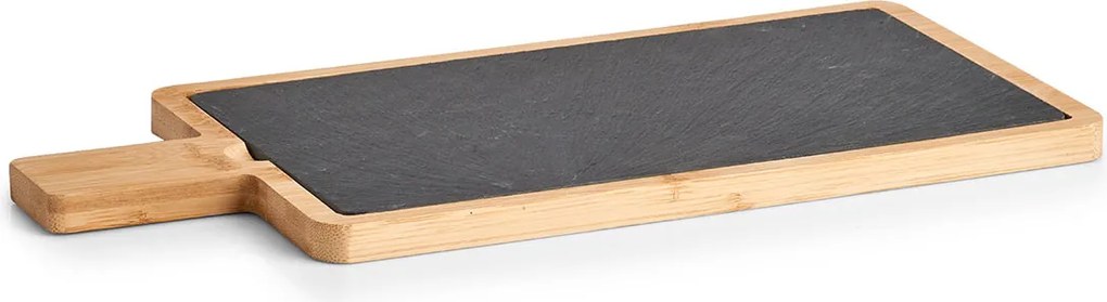 Deska do serwowania łupkowa, z bambusowym uchwytem, 40 x 19 cm