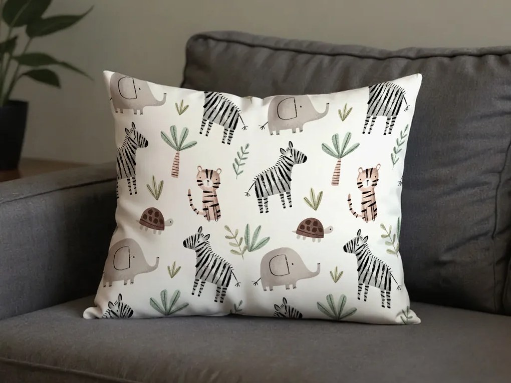 Zestaw 2 szt. dekoracyjnych poszewek na poduszkę JUNGARI 40x60 cm, kremowy