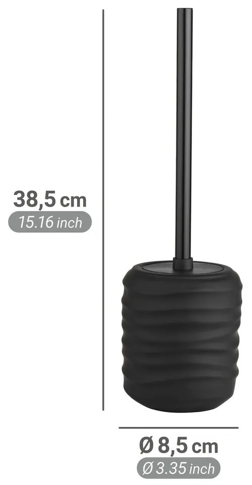 Czarna szczotka do WC ceramiczna Illana – Wenko