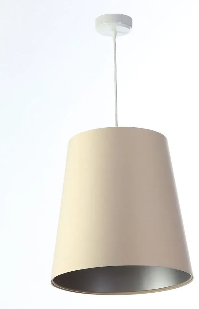 Kremowo-srebrna lampa wisząca stożek do salonu H4-W02