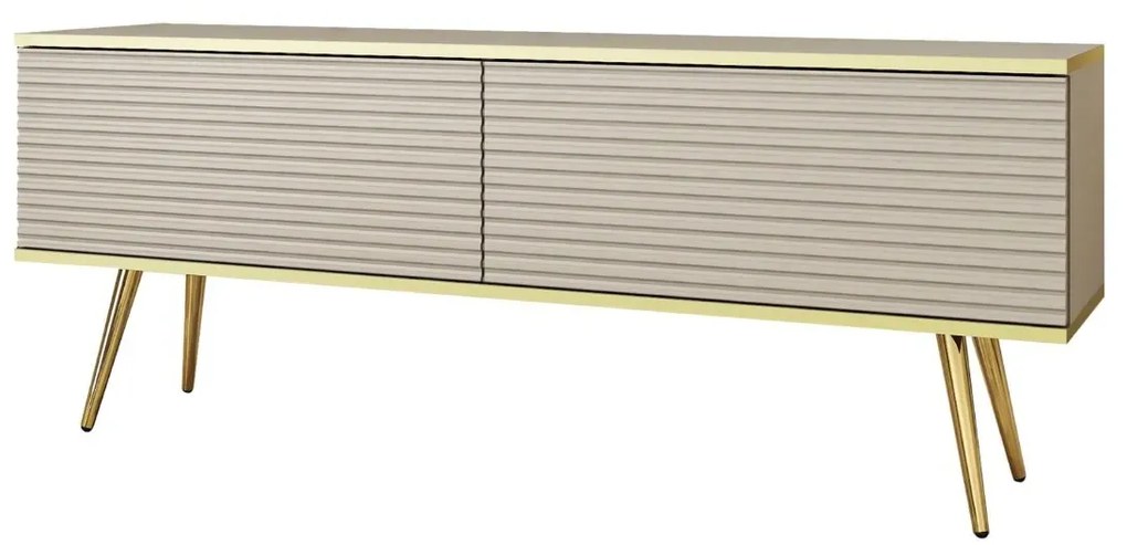 Szafka RTV KARL 3D 135cm wisząca/stojąca kaszmirowy mat PIASKI Meble