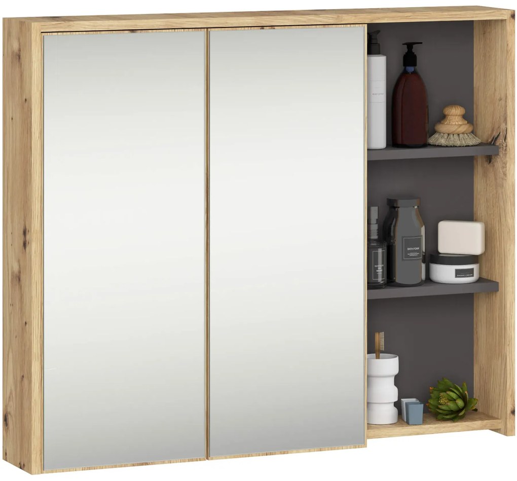 Komplet mebli łazienkowych dąb artisan+grafit A4-C71