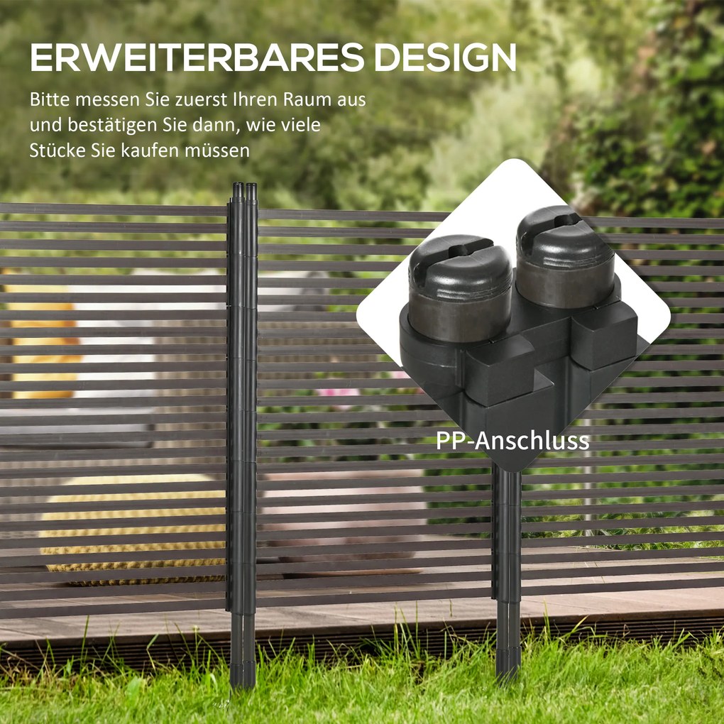 Outsunny Ogrodzenie Metalowe Brązowe 93x22x150cm Dla Ogrodu - Aosom PL