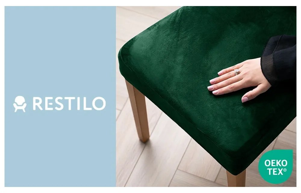 Zielone elastyczne pokrowce na krzesło zestaw 4 szt. 48 cm Sento – Restilo