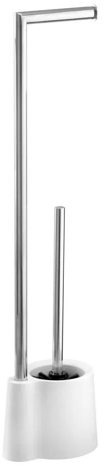 WENKO 22989100 - Szczotka do WC AVOLA 13x70 cm stal nierdzewna/biała/srebrna