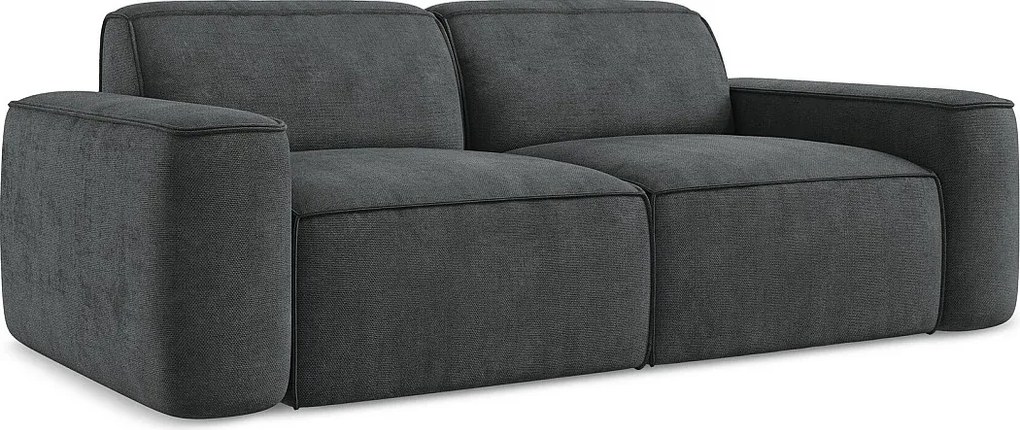 3-osobowa kanapa modułowa - z tkaniny szenilowej - ciemny szary - OMAO