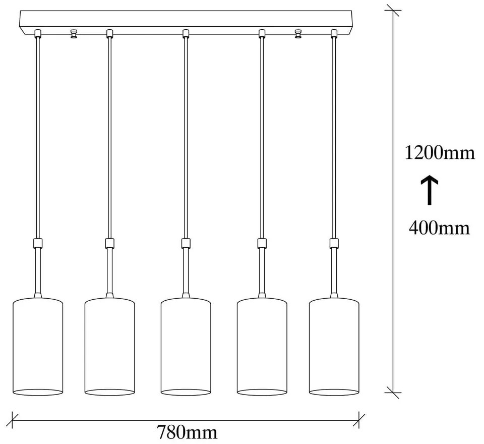 Lampa wisząca z 5 kloszami w kolorze złota Opviq lights Kem