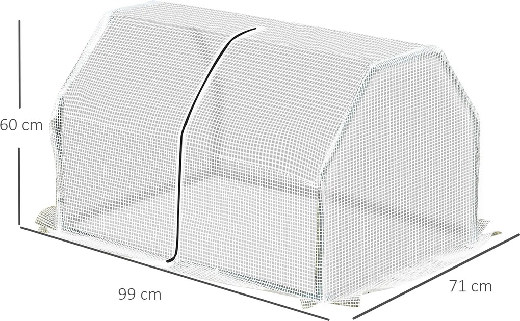Outsunny Mini Szklarnia Tunel Foliowy Odporny na Warunki Atmosferyczne Łatwy Transport Zielony 99x71x60cm | Aosom PL