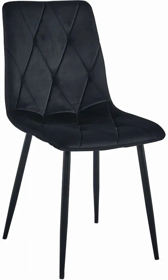 Czarne tapicerowane krzesło welurowe H7-D48