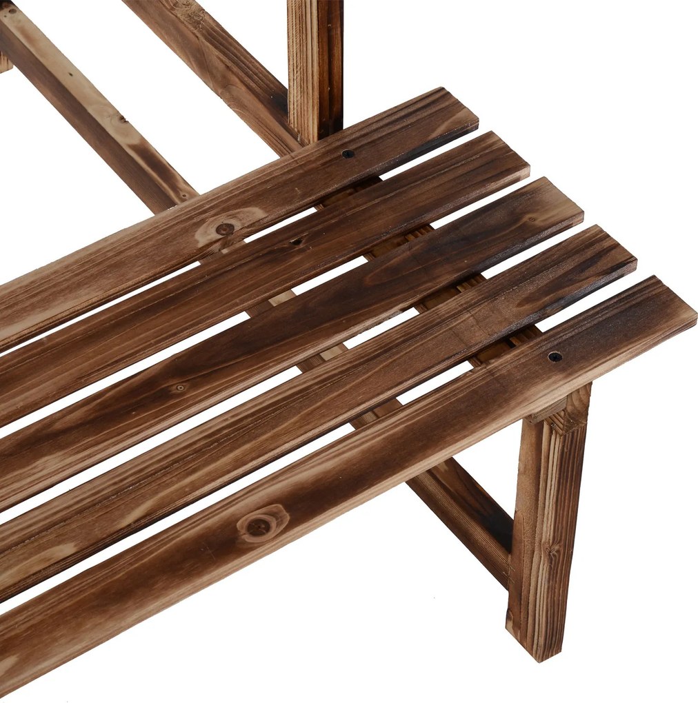 Outsunny regał na rośliny półka na kwiaty regał na kwiaty półka na rośliny stojak na kwiaty 3 stopnie drewno jodłowe kolor ciemnobrązowy 100 x 80 x 80 cm