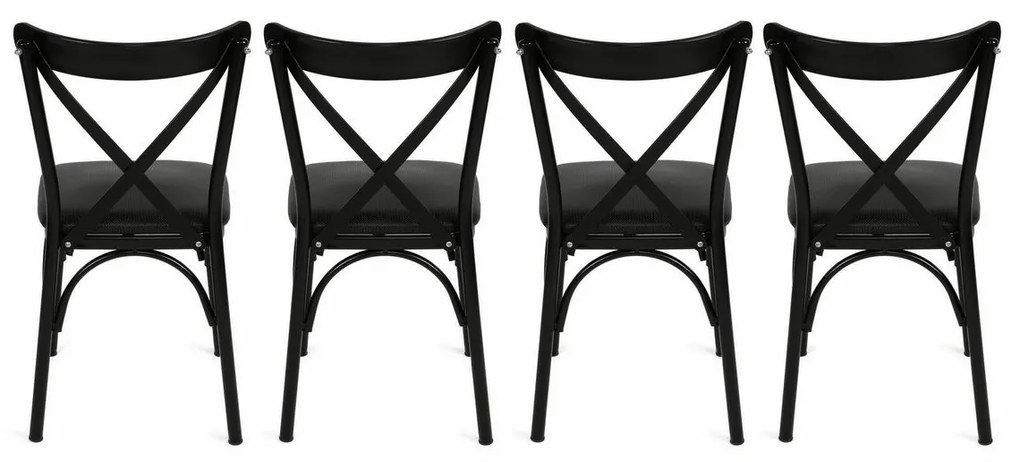 Zestaw krzeseł do jadalni Ekol Black, 4 szt.