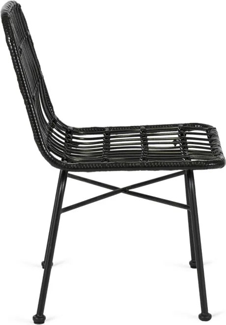 Krzesło Ogrodowe Rattanowe WALDI Czarne Boho